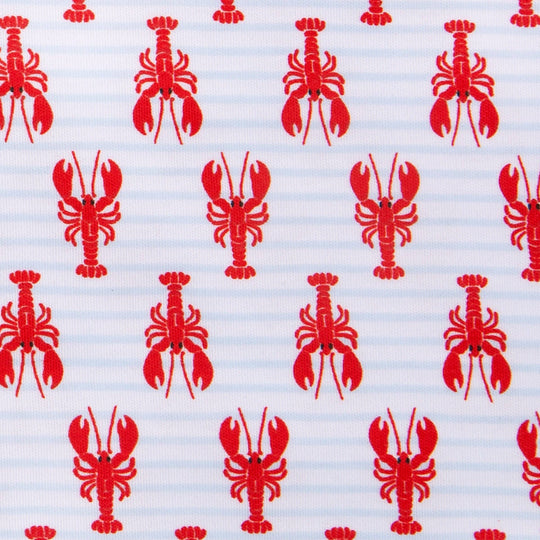 Zoomed in photo of pattern on the Magnolia Baby lobster print bubble