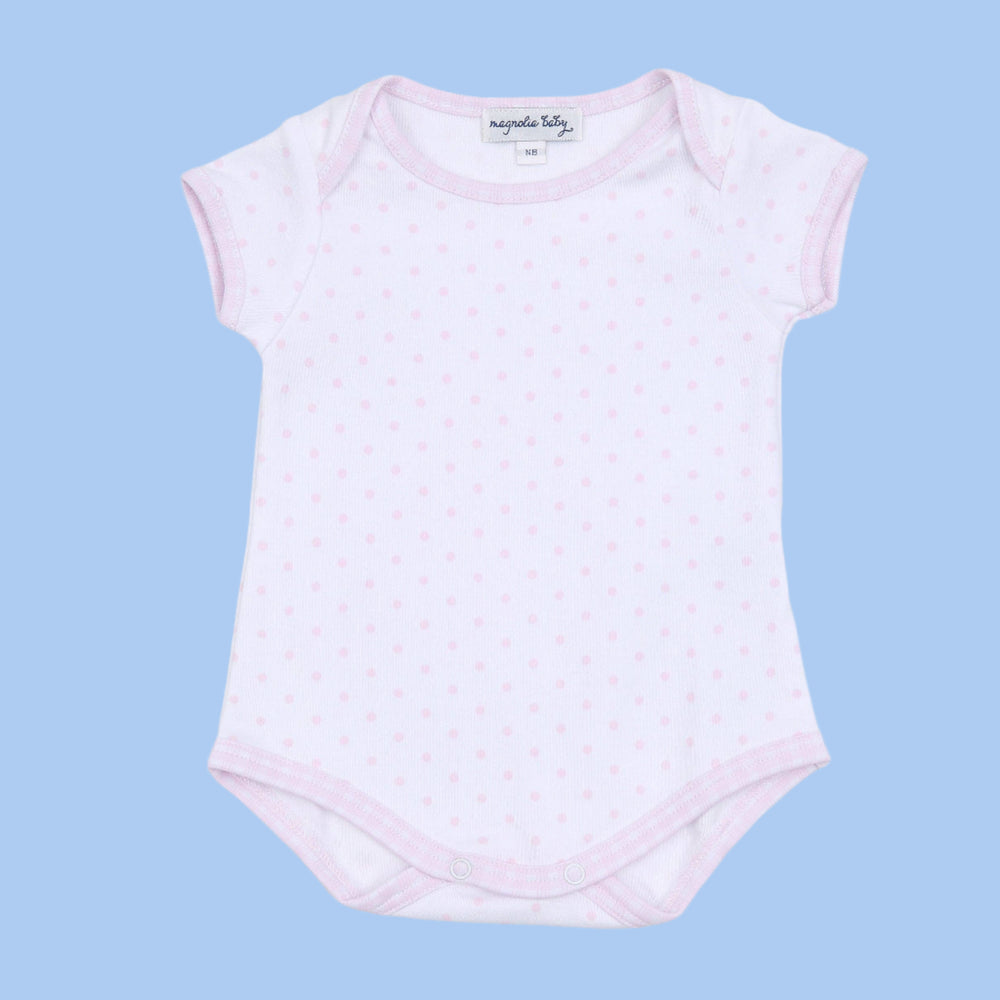 Magnolia Baby Gingham Dot Onesies | Blue and Pink