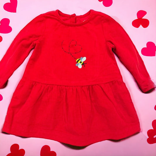 Toddler Embroidered Bumble Bee Heart Dress