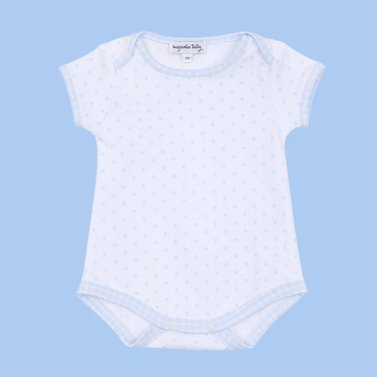 Magnolia Baby Gingham Dot Onesies | Blue and Pink